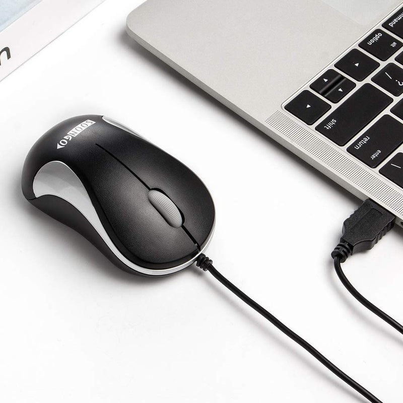 SOON GO USB Mouse 2 Pack Computer Mouse Ergonomic Optical Wired Mice for Office and Home,Compatible with Computer Laptop PC Desktop Silver by SOONGO - Image 4